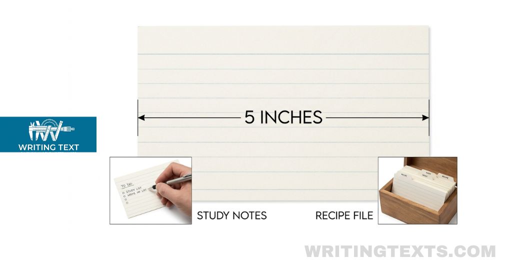 index card measures 5 inches long
