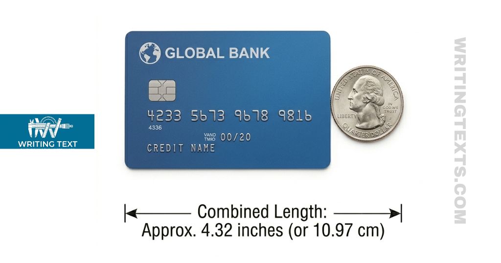 Credit Card Plus a US Quarter Measures 4 Inches Long