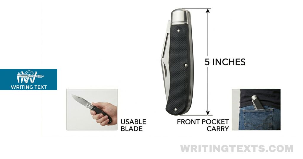 folding pocketknife measures 5 inches long