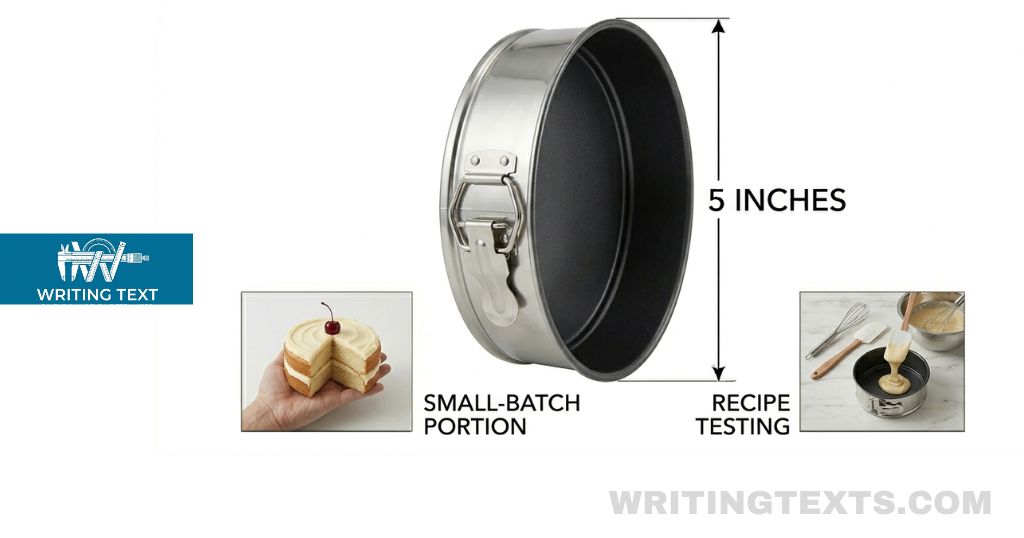 mini round cake pan measures 5 inches long