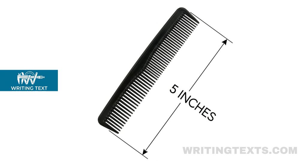 pocket comb measures 5 inches long