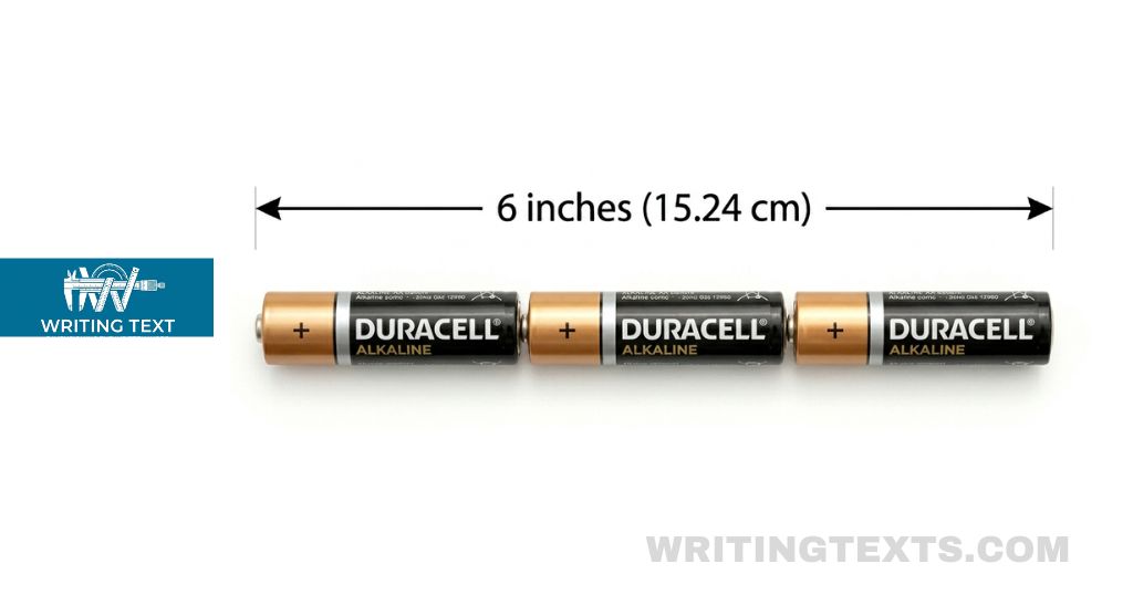 Three AA Batteries measures 6 inches long