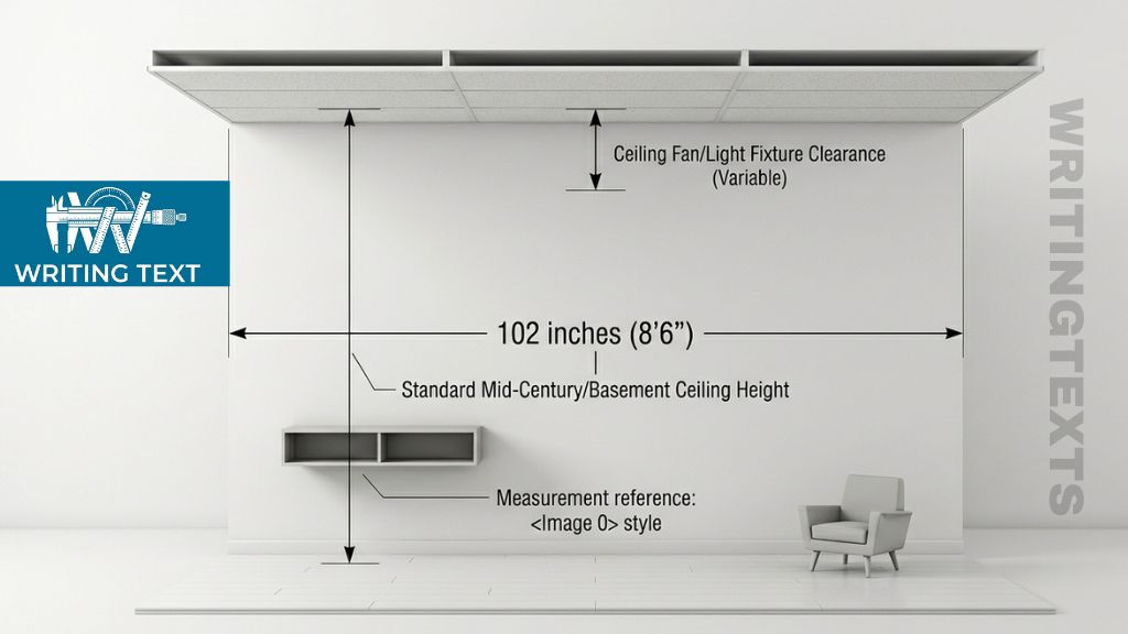 Ceiling Height in Mid-Century Homes and Basements 102 Inches Long