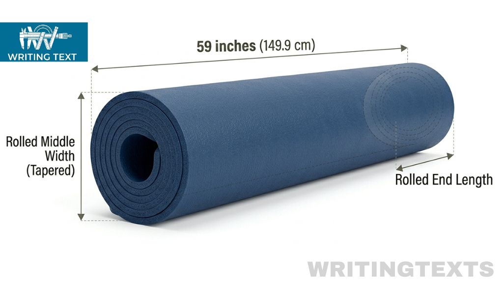 Rolled-Up Yoga Mat Measures 59 Inches Long