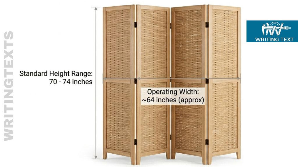 Room Divider / Folding Privacy Screen 72 Inches Tall
