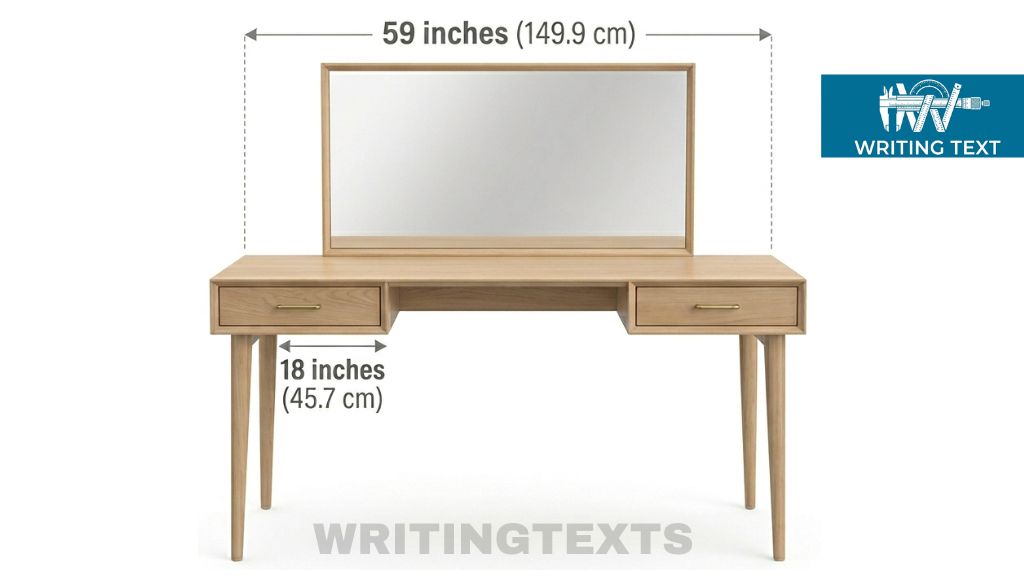 Single-Seat Vanity Desk Measures 59 Inches Long