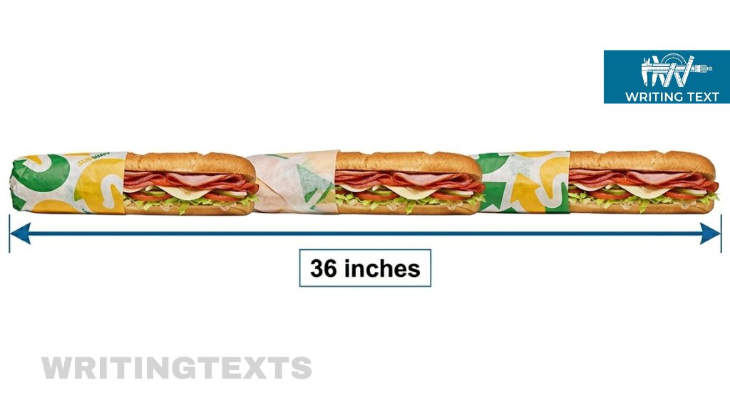 Three Subway Footlong Sandwiches End to End 36 Inches Long