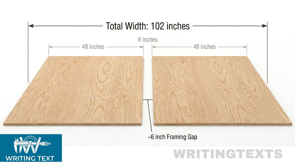 Two Standard Plywood Sheets Side by Side 102 Inches Long