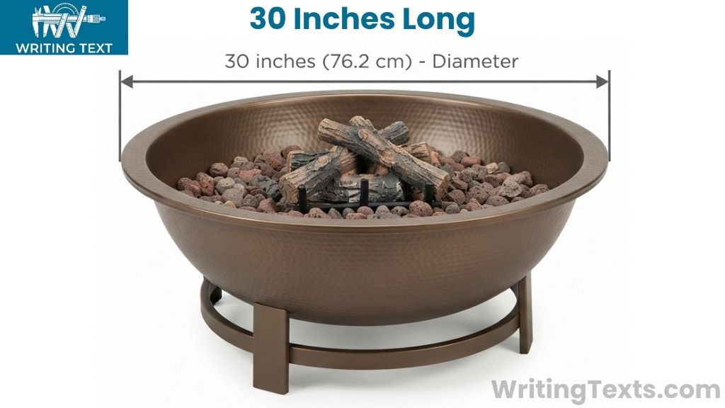 A Backyard Fire Pit That Is 30 Inches Long