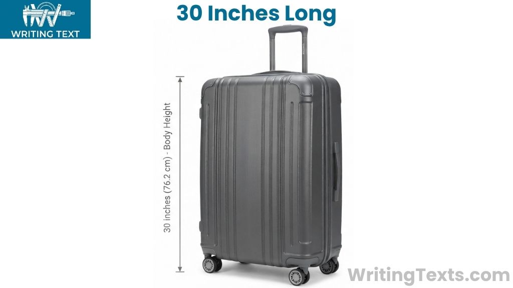 A Large Check-In Suitcase That Is 30 Inches Tall