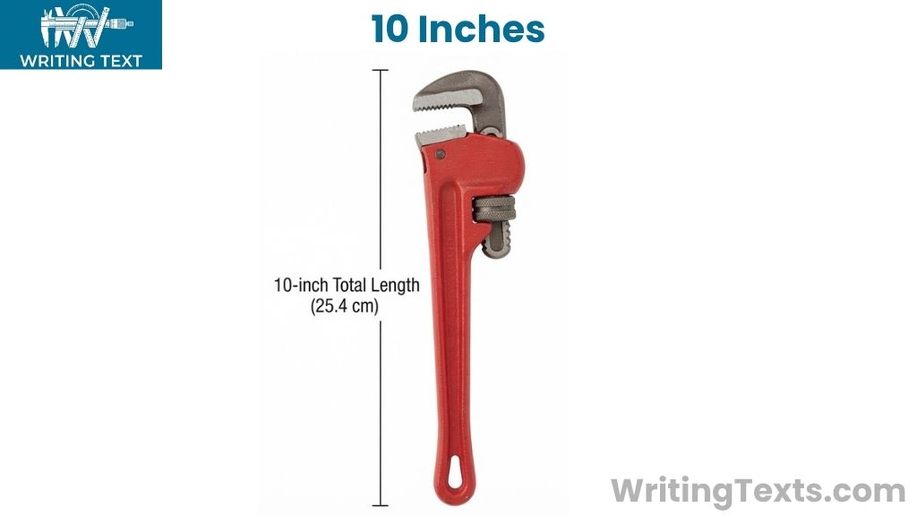 Adjustable Pipe Wrench That Measure 10 Inches Long