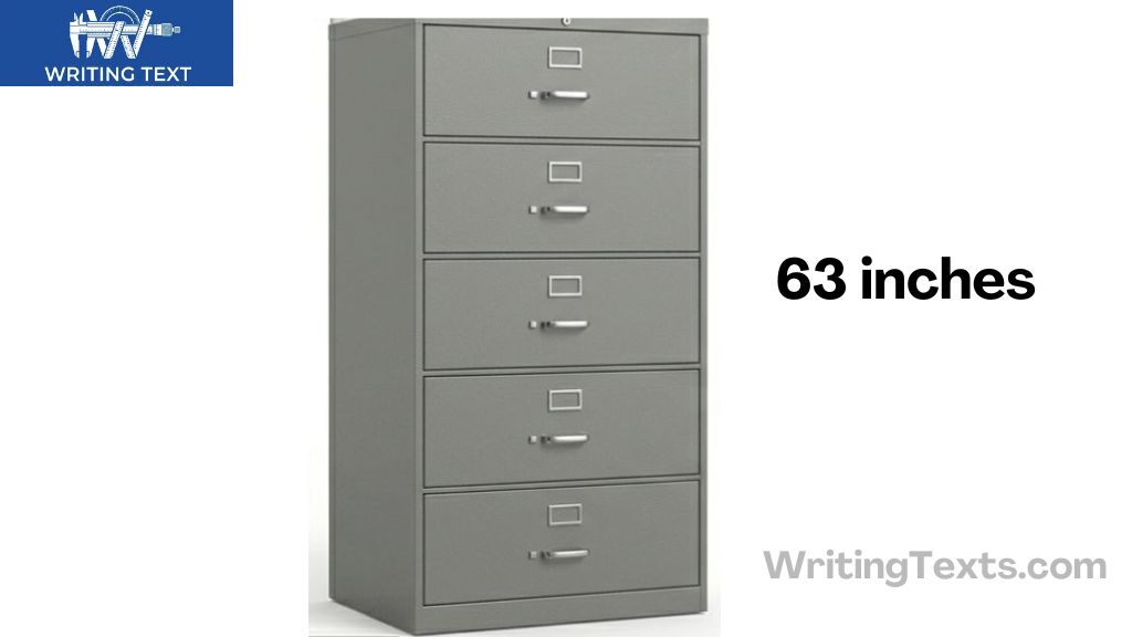 Five-Drawer Vertical Filing Cabinet That is 63 Inches Long