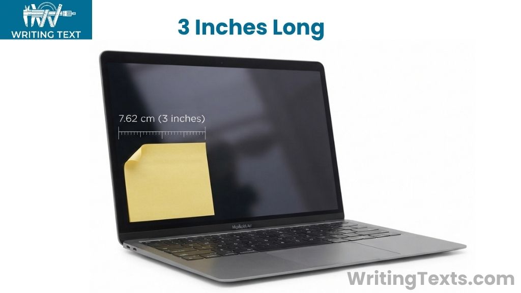 Post-it Note as a Screen Width Gauge That Is 3 Inches Long