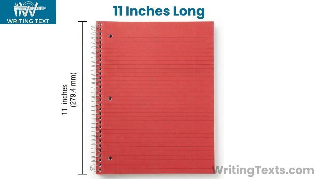 Standard Spiral Notebook That Measure 11 Inches Long