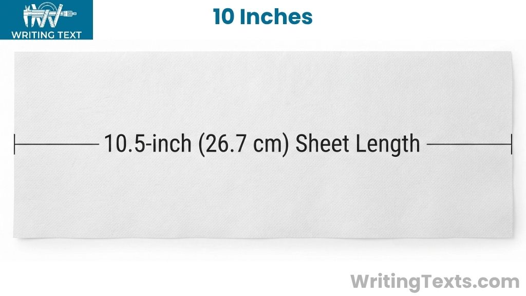 Unfolded Paper Towel Sheet Length That Is 10 Inches Long